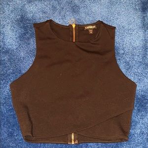 Express dressy crop top. Zipper back